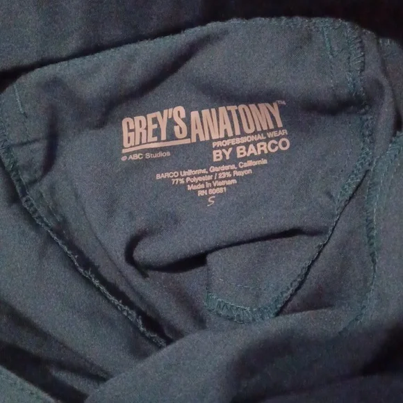 S Grey's Anatomy Scrub Pants Women's  Blue Green Bottoms - Picture 4 of 4